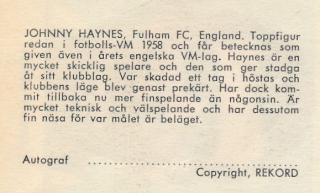 Johnny Haynes b